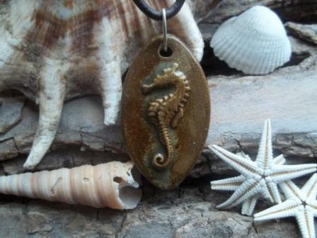 Seahorse Handmade Ceramic Pendant Necklace