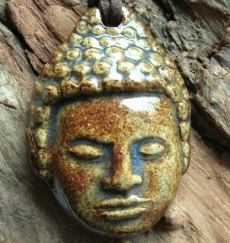 Buddha Necklace Handmade Stoneware Clay