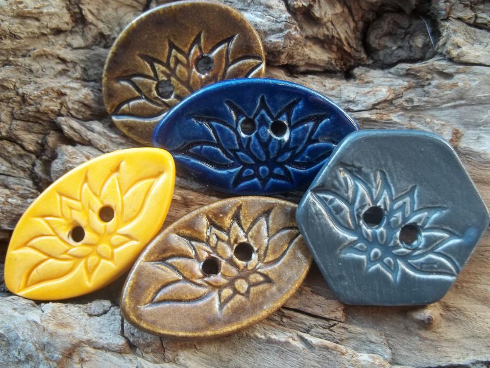 Lotus Flower Buttons